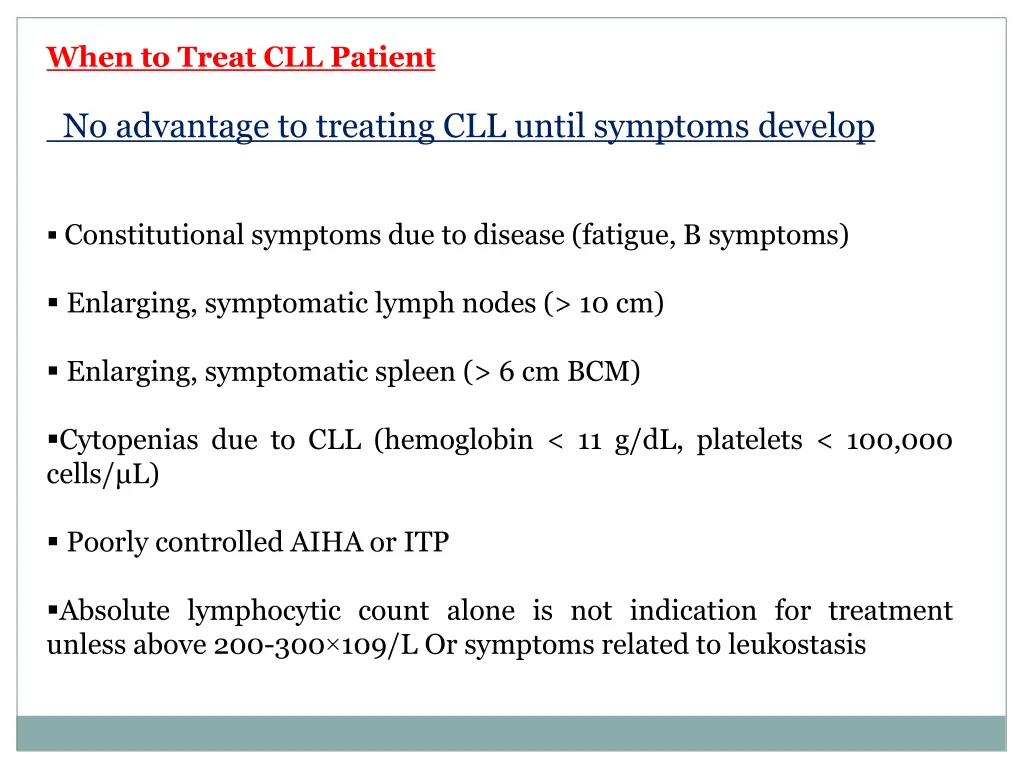 when to treat cll patient