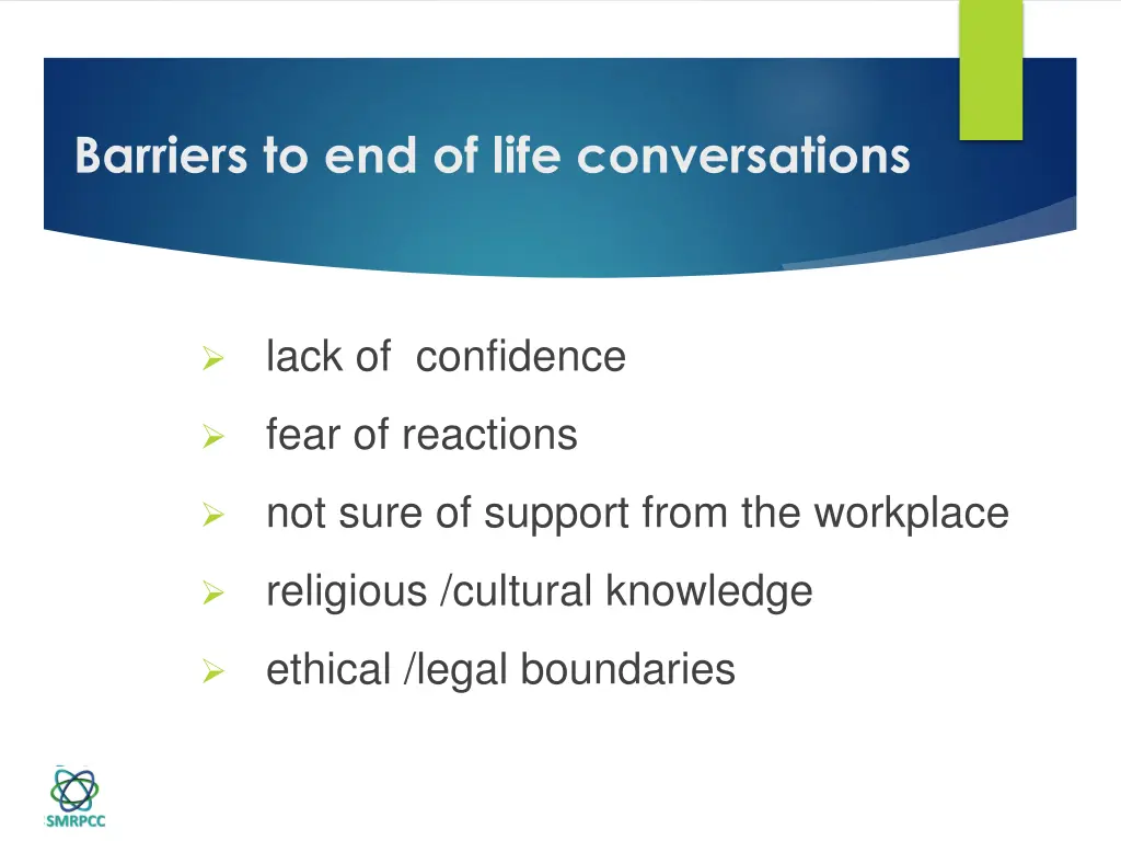 barriers to end of life conversations