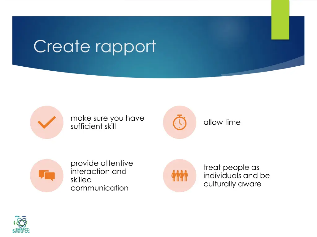 create rapport