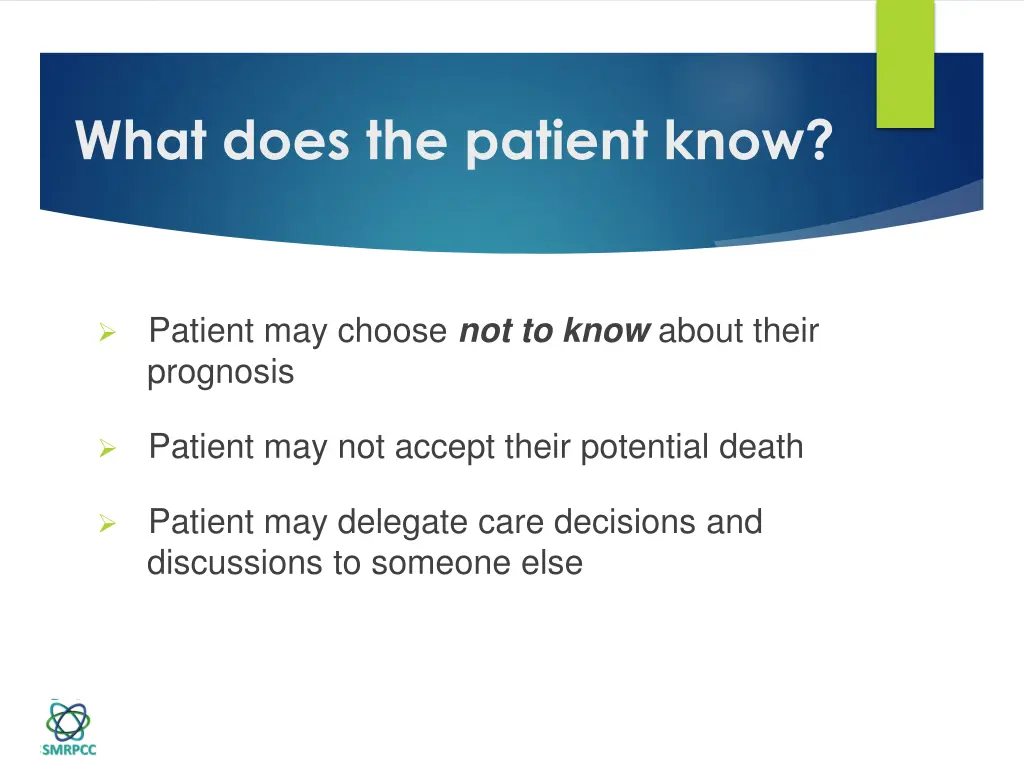 what does the patient know