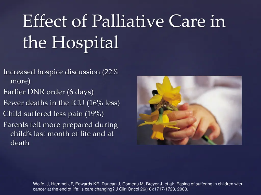 effect of palliative care in the hospital