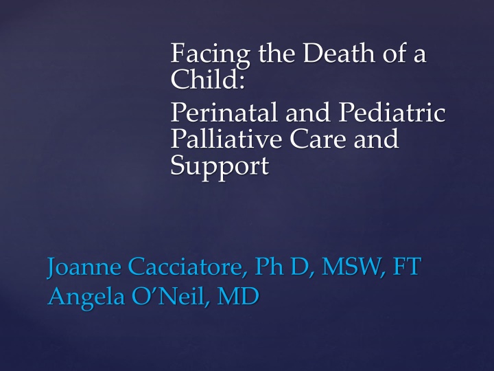 facing the death of a child perinatal