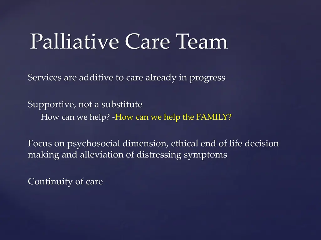 palliative care team