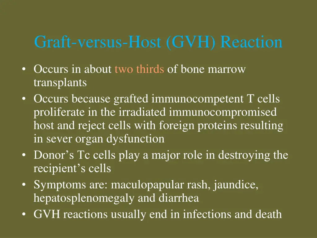 graft versus host gvh reaction