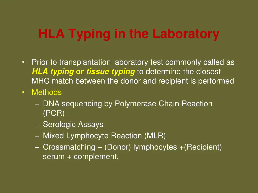hla typing in the laboratory