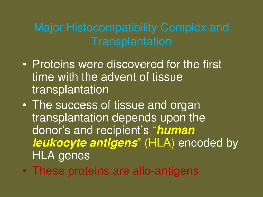 major histocompatibility complex