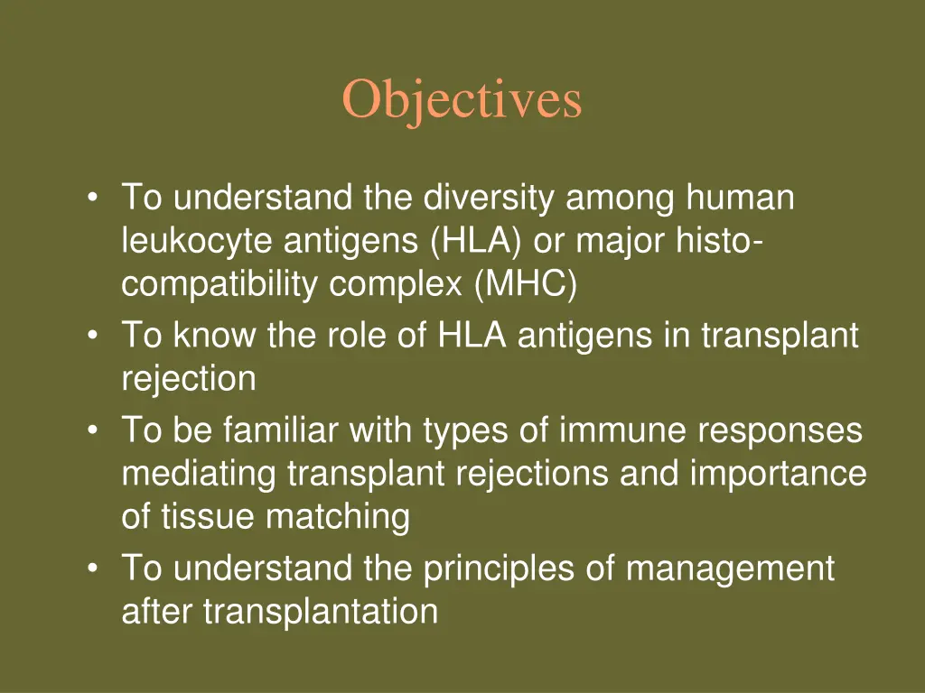 objectives