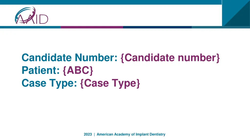candidate number candidate number patient