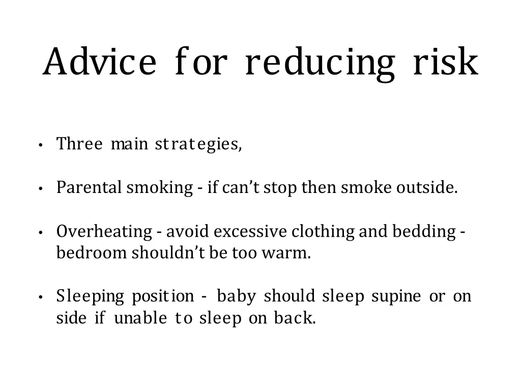advice for reducing risk