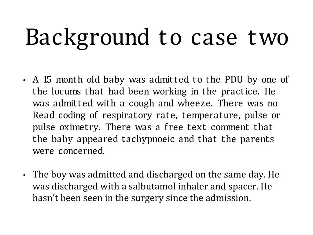background to case two