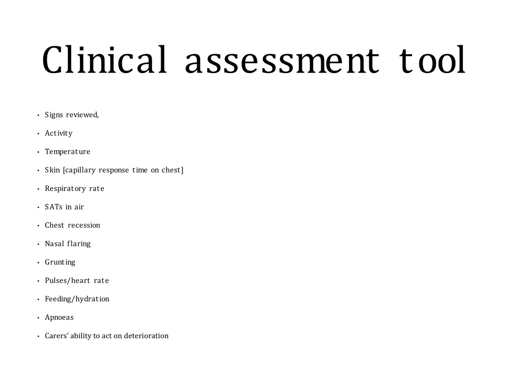 clinical assessment tool