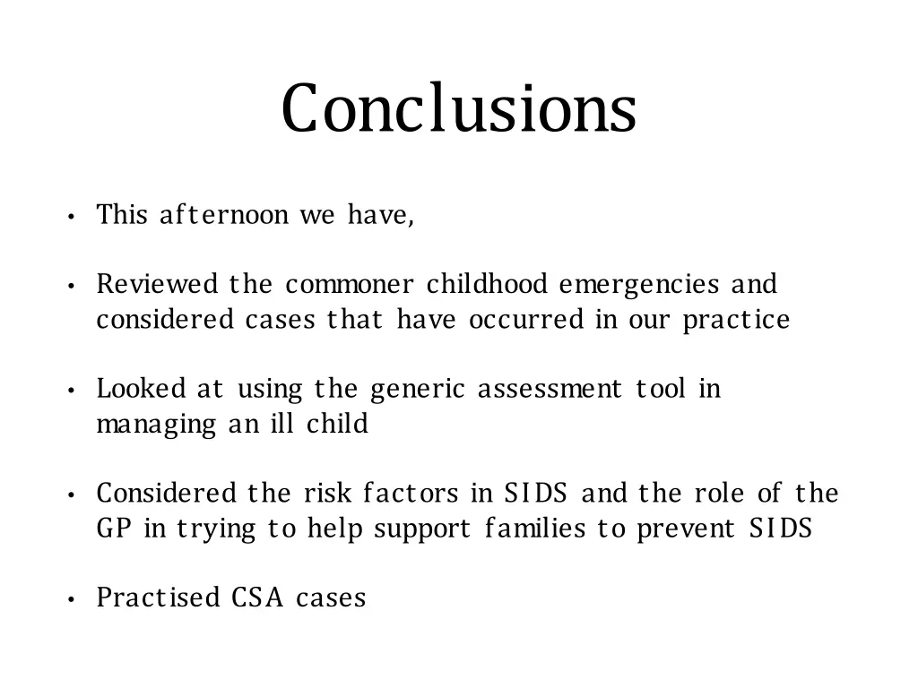 conclusions