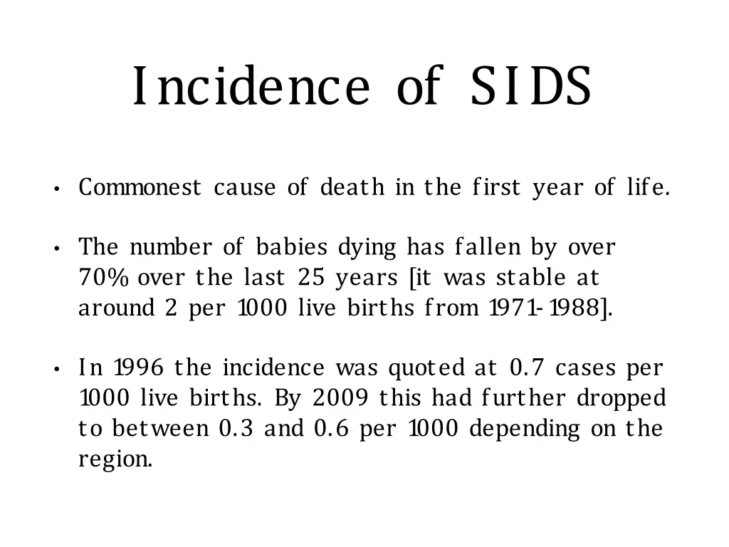 incidence of sids