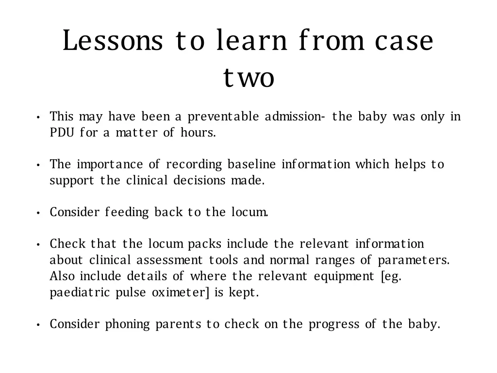 lessons to learn from case two