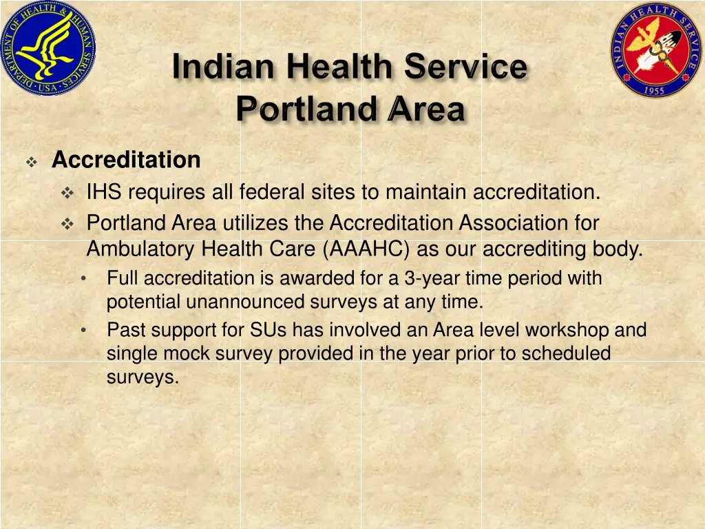 accreditation ihs requires all federal sites