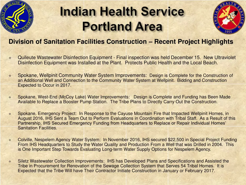 division of sanitation facilities construction