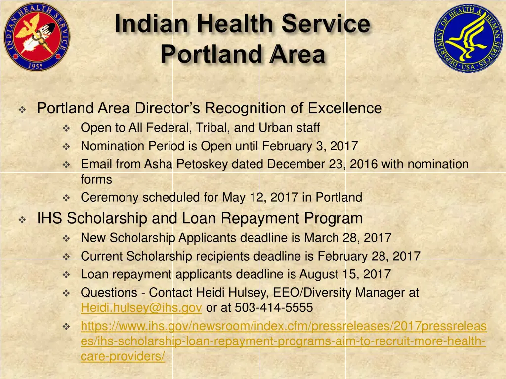 portland area director s recognition