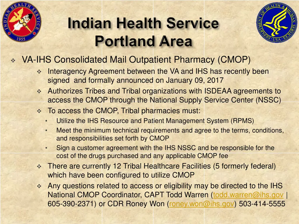 va ihs consolidated mail outpatient pharmacy cmop