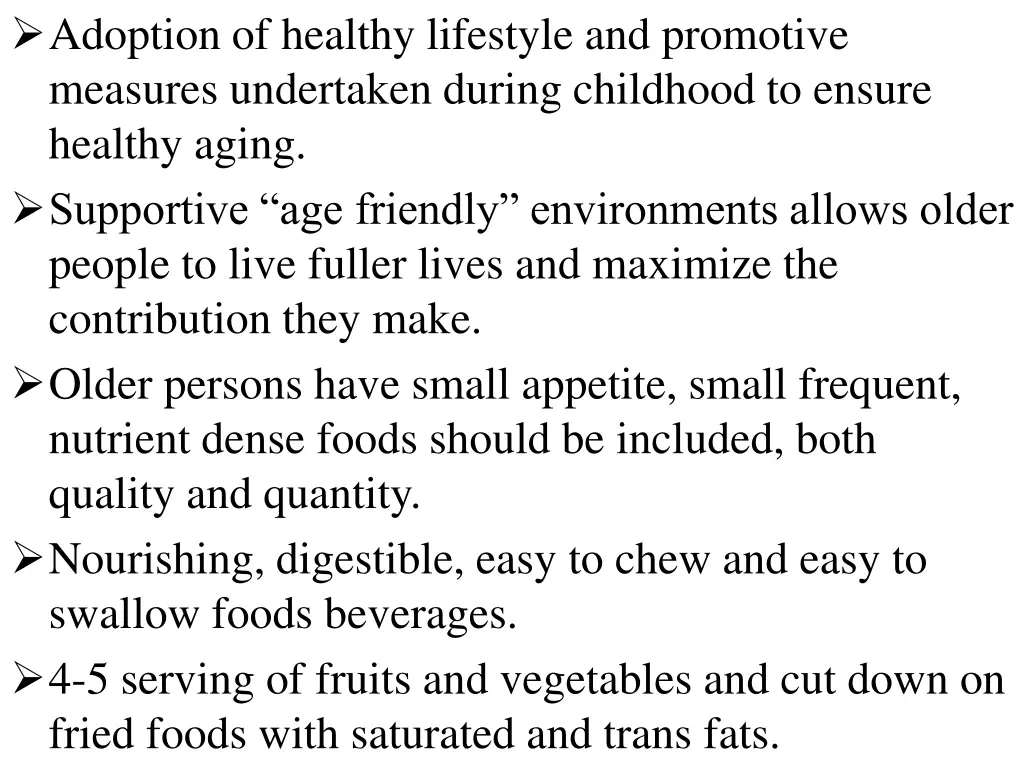 adoption of healthy lifestyle and promotive