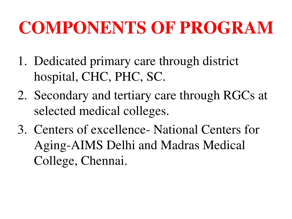 components of program