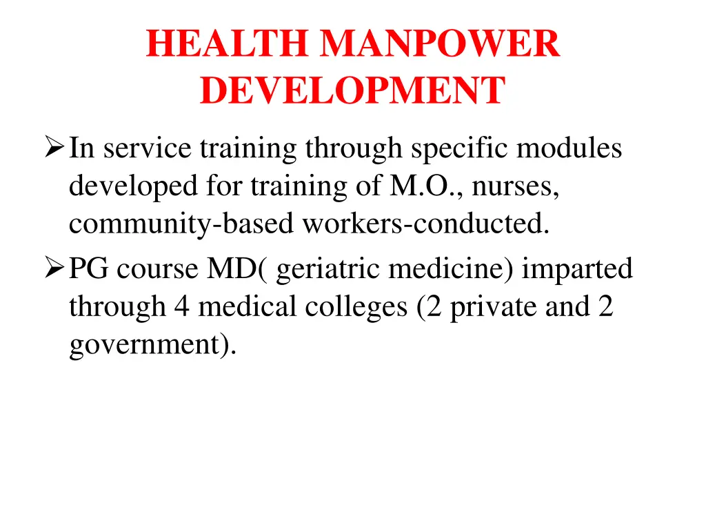 health manpower development