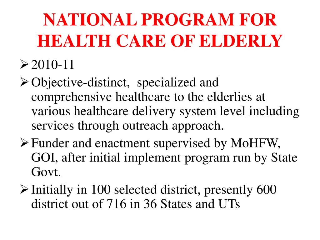 national program for health care of elderly 2010