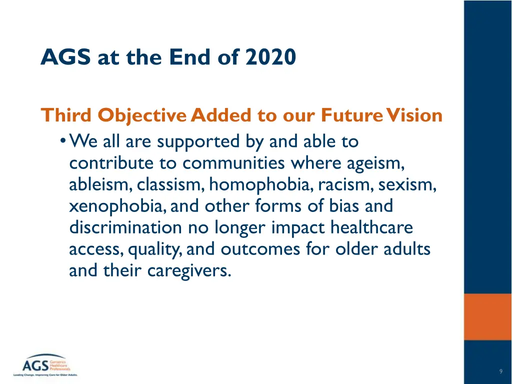 ags at the end of 2020