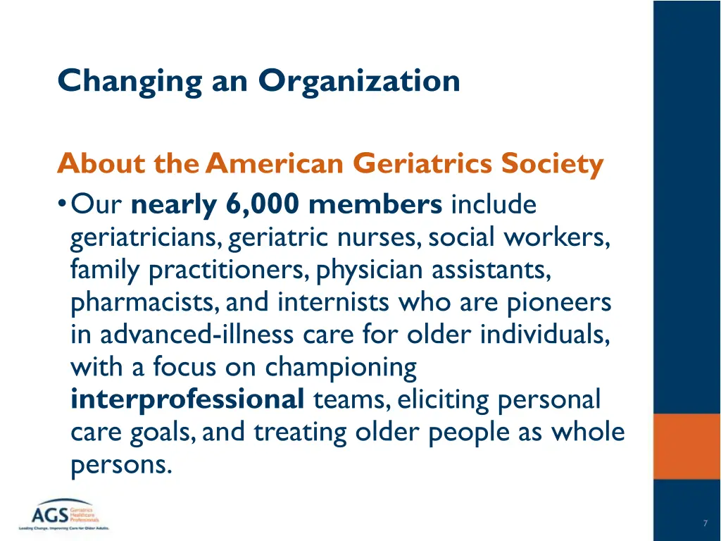 changing an organization