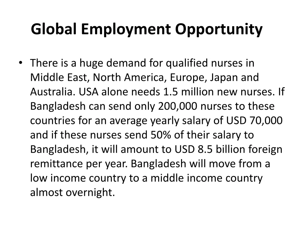 global employment opportunity