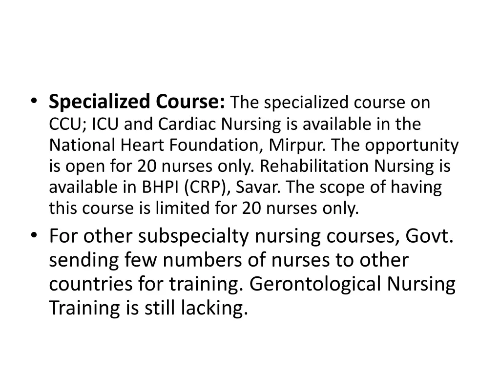 specialized course the specialized course
