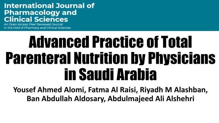advanced practice of total parenteral nutrition