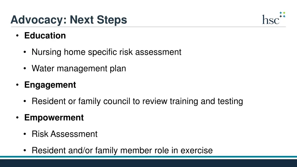 advocacy next steps education