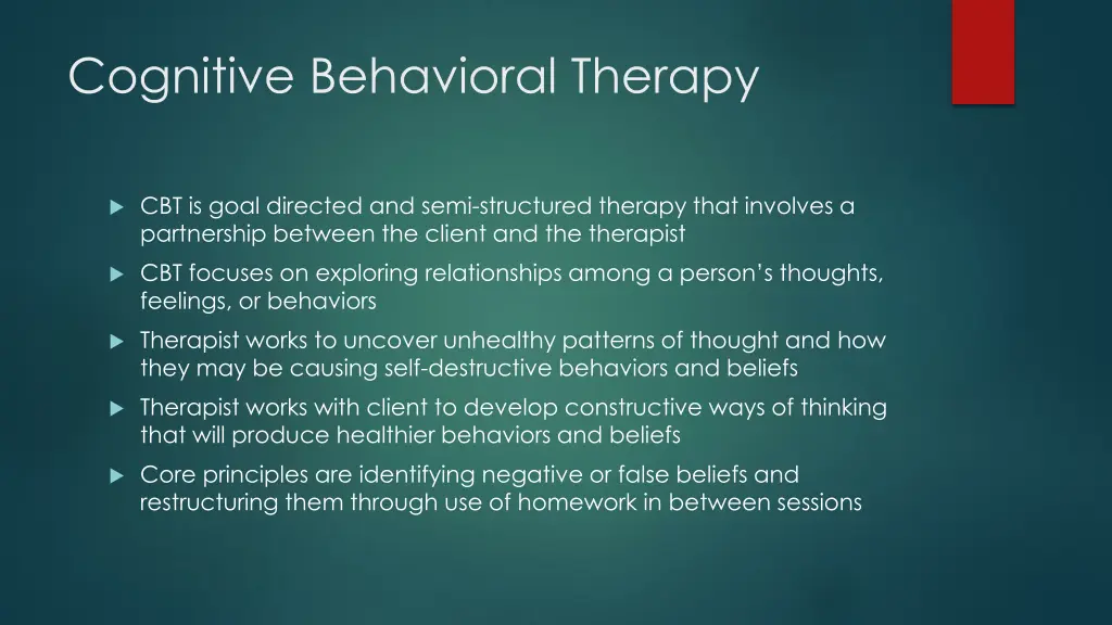 cognitive behavioral therapy