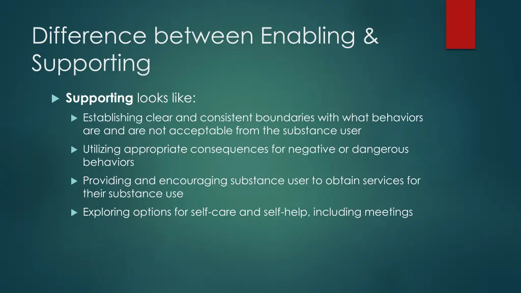 difference between enabling supporting 1