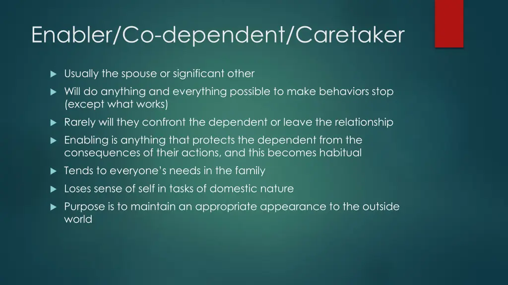 enabler co dependent caretaker