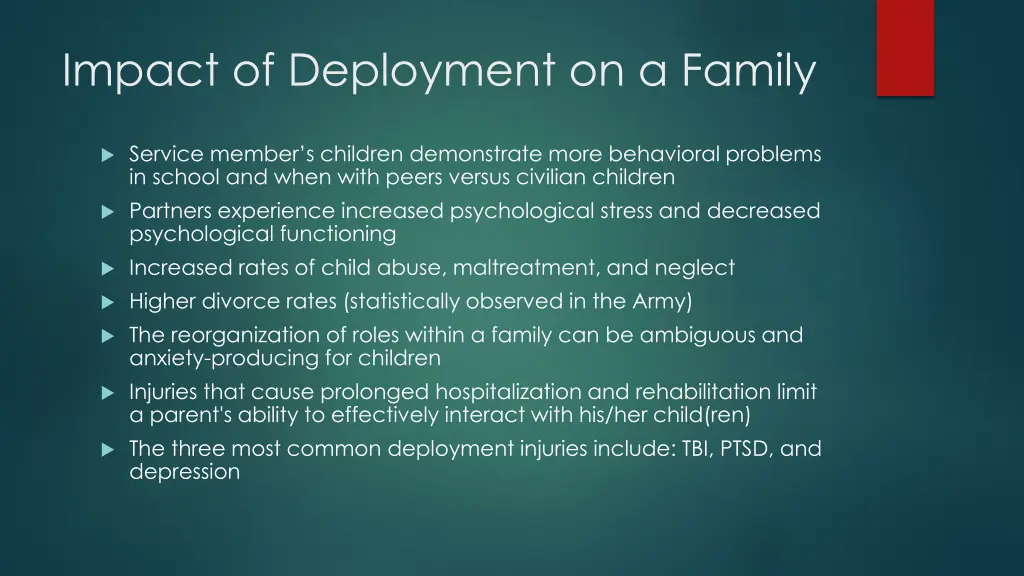 impact of deployment on a family