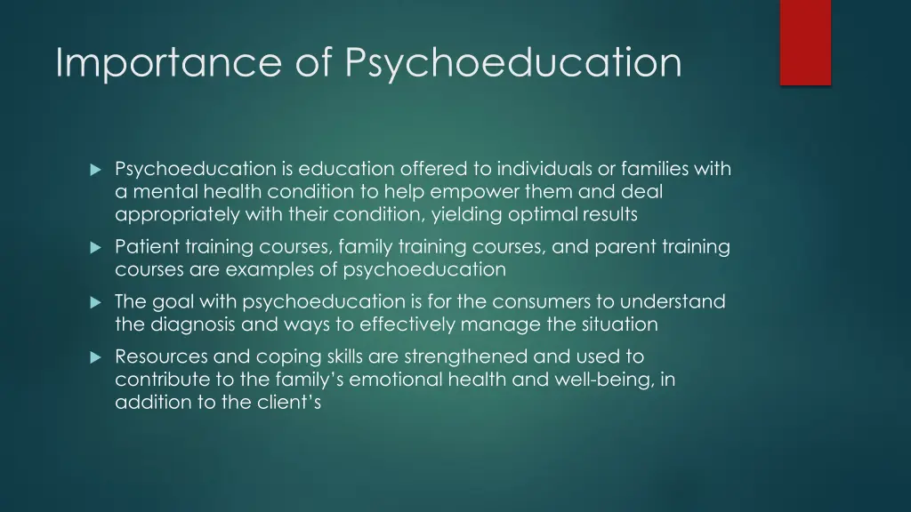 importance of psychoeducation
