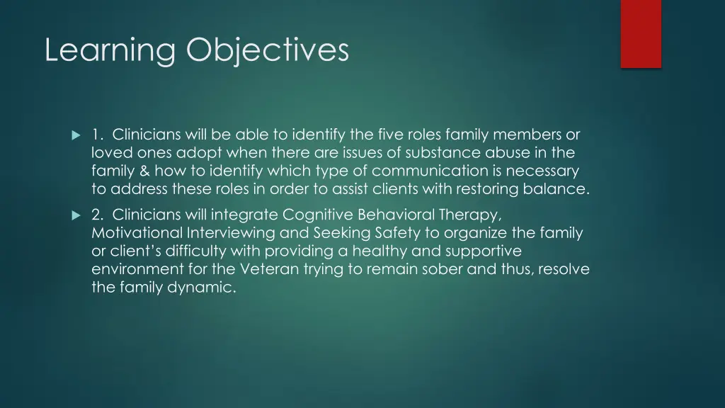 learning objectives