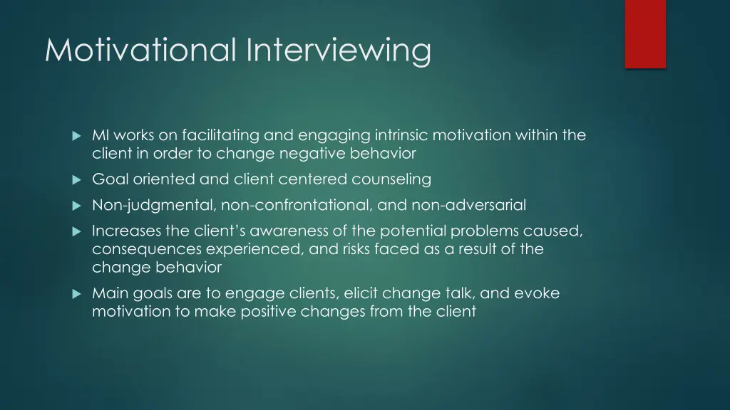 motivational interviewing