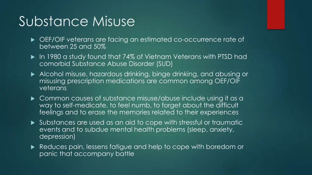 substance misuse