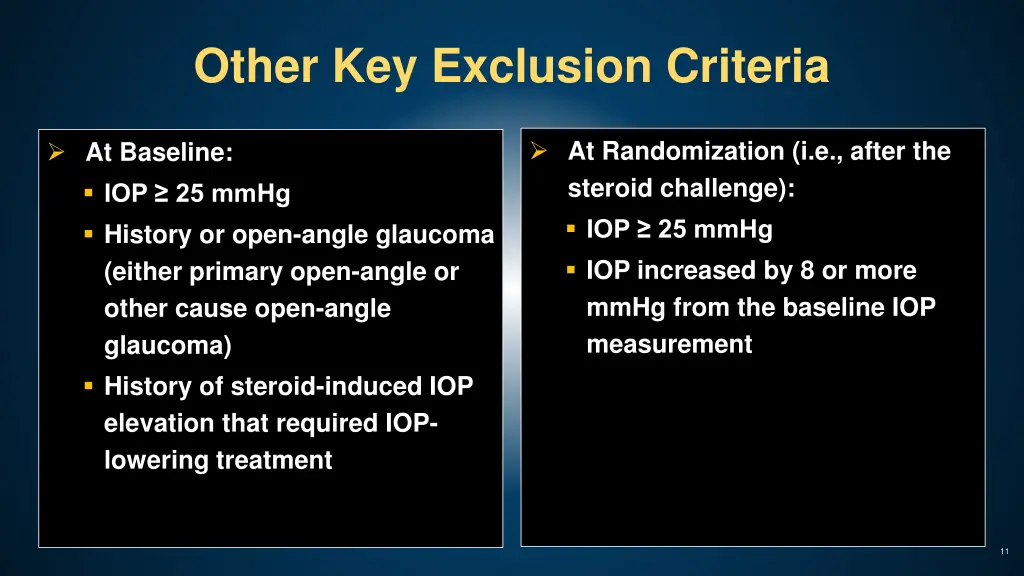 other key exclusion criteria 1