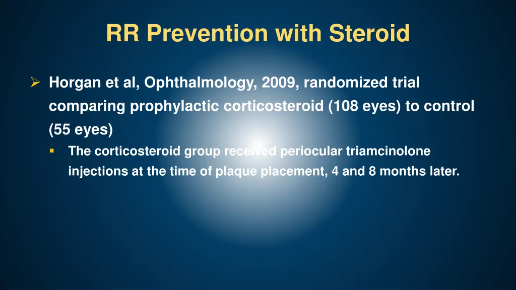 rr prevention with steroid