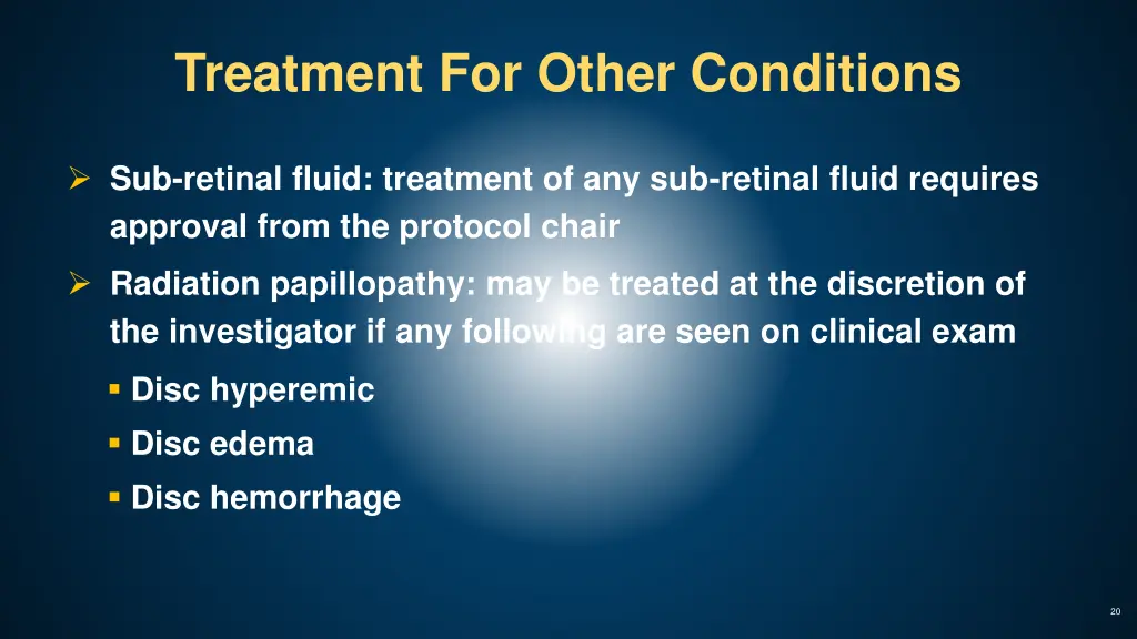 treatment for other conditions