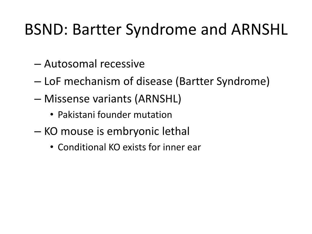 bsnd bartter syndrome and arnshl