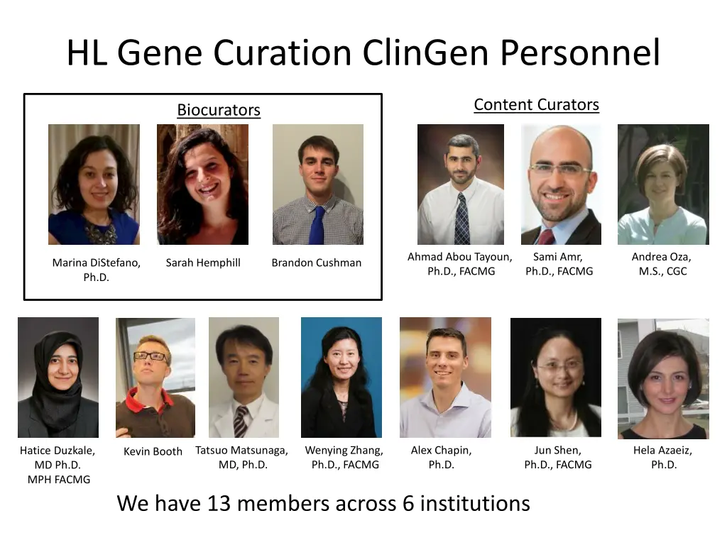 hl gene curation clingen personnel