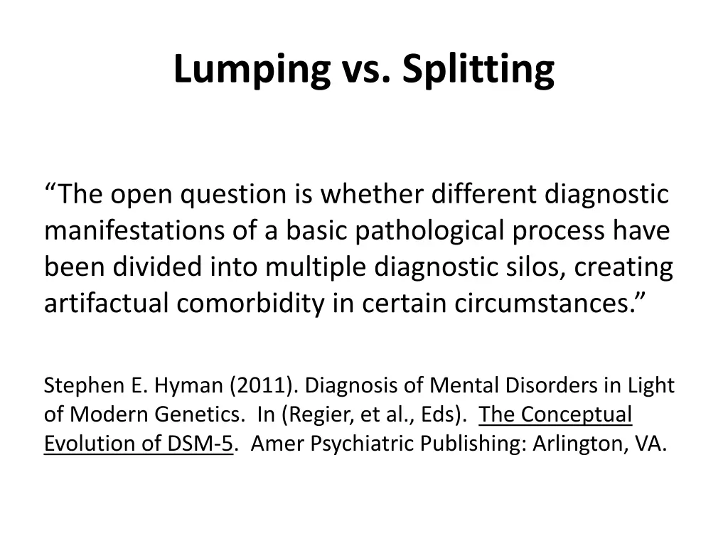 lumping vs splitting