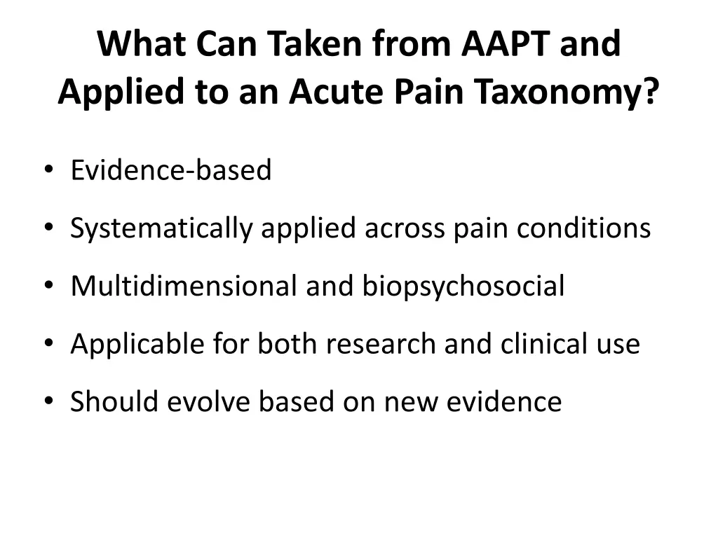 what can taken from aapt and applied to an acute
