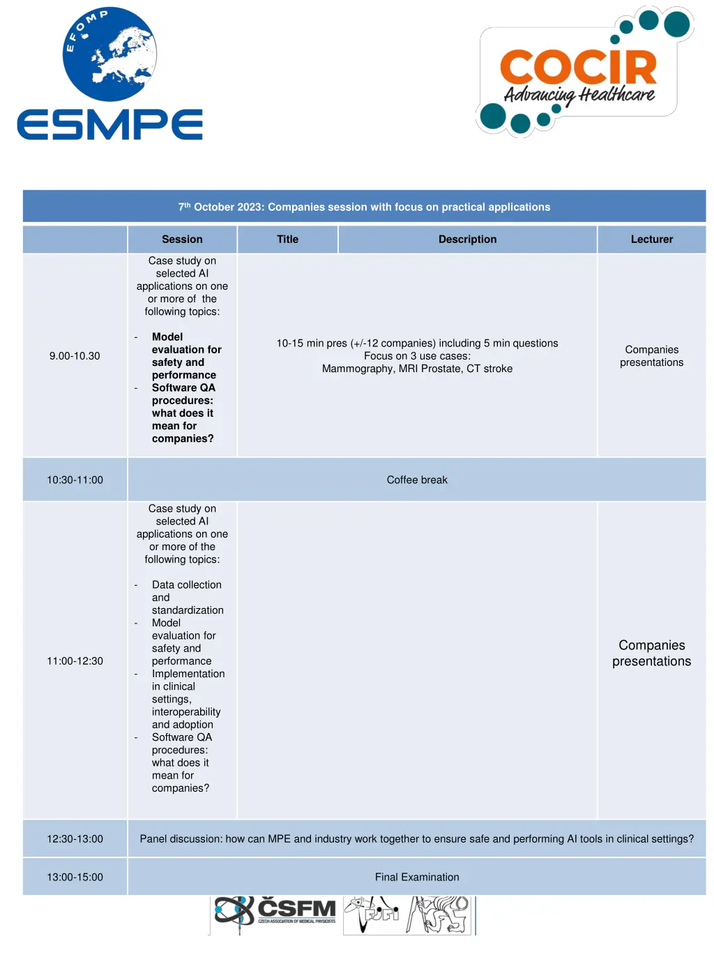 7 th october 2023 companies session with focus