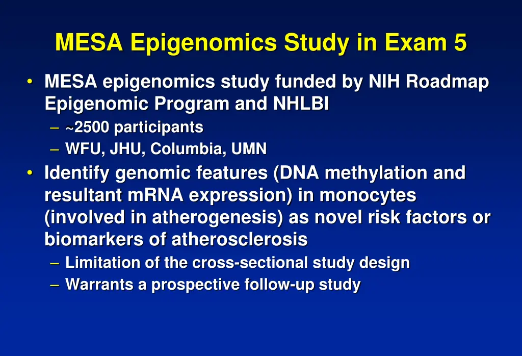 mesa epigenomics study in exam 5