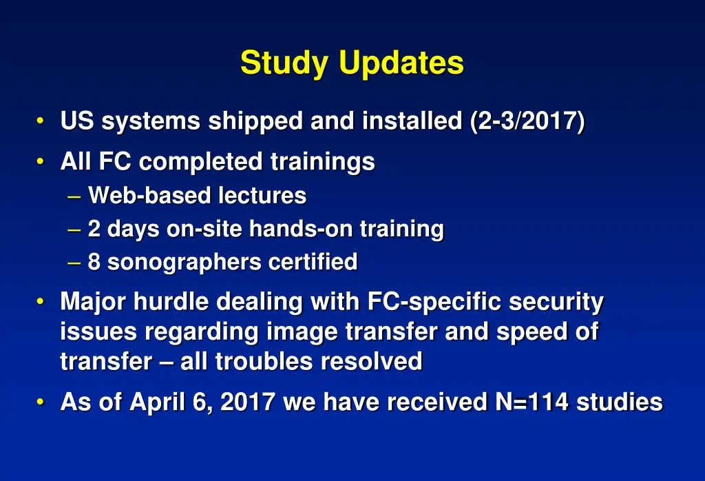study updates